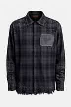 Finesser Rhinstone Flannel-Black