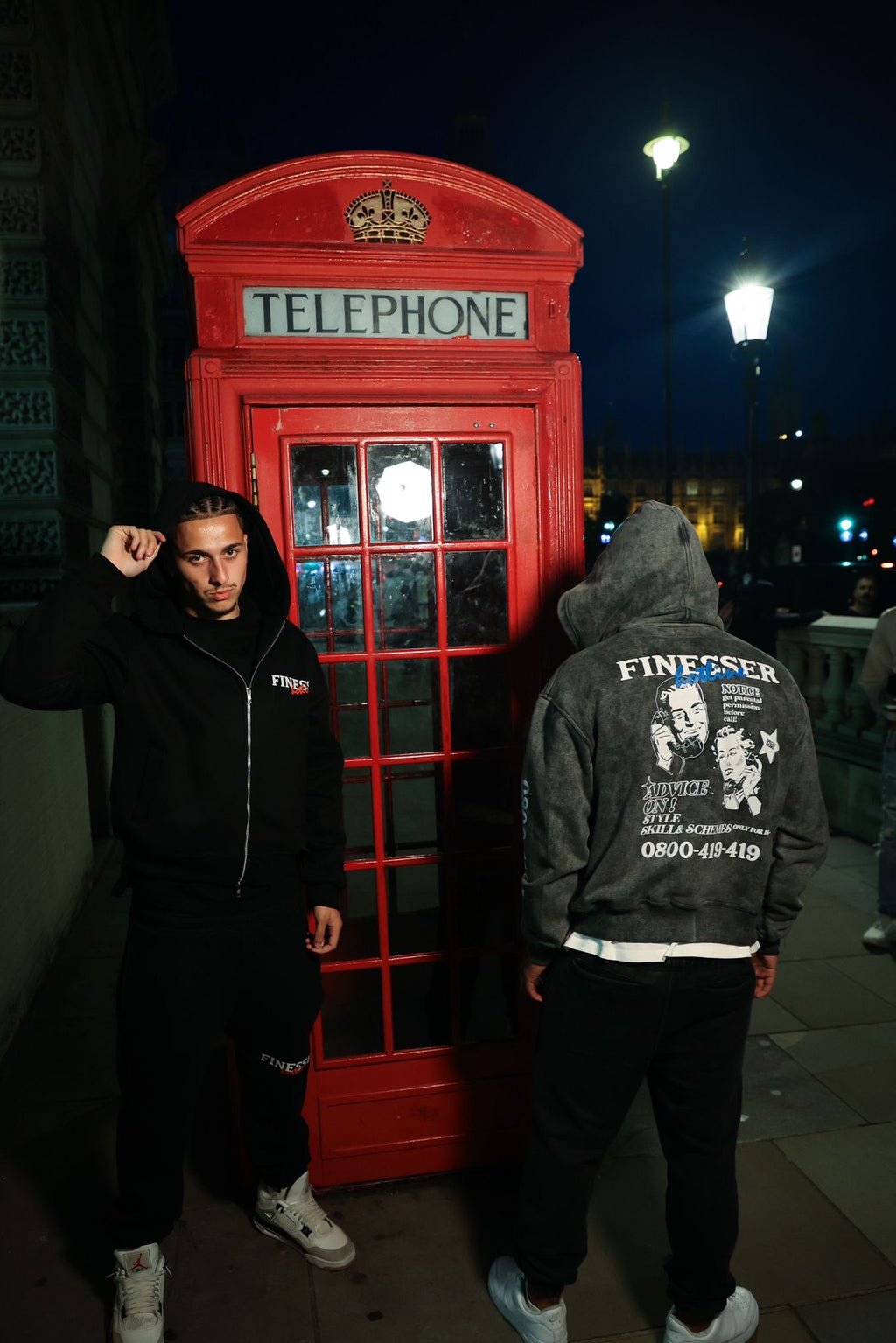 FINESSER HOTLINE “GREY FOG”ACID WASH ZIP UP TRACKSUIT