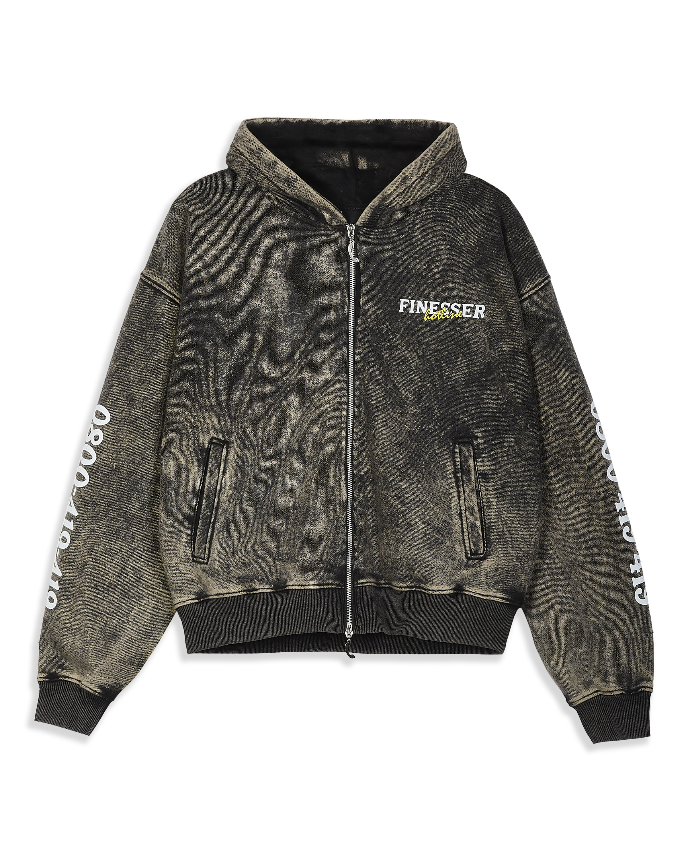 FINESSER Hotline Acid Wash Hoodie