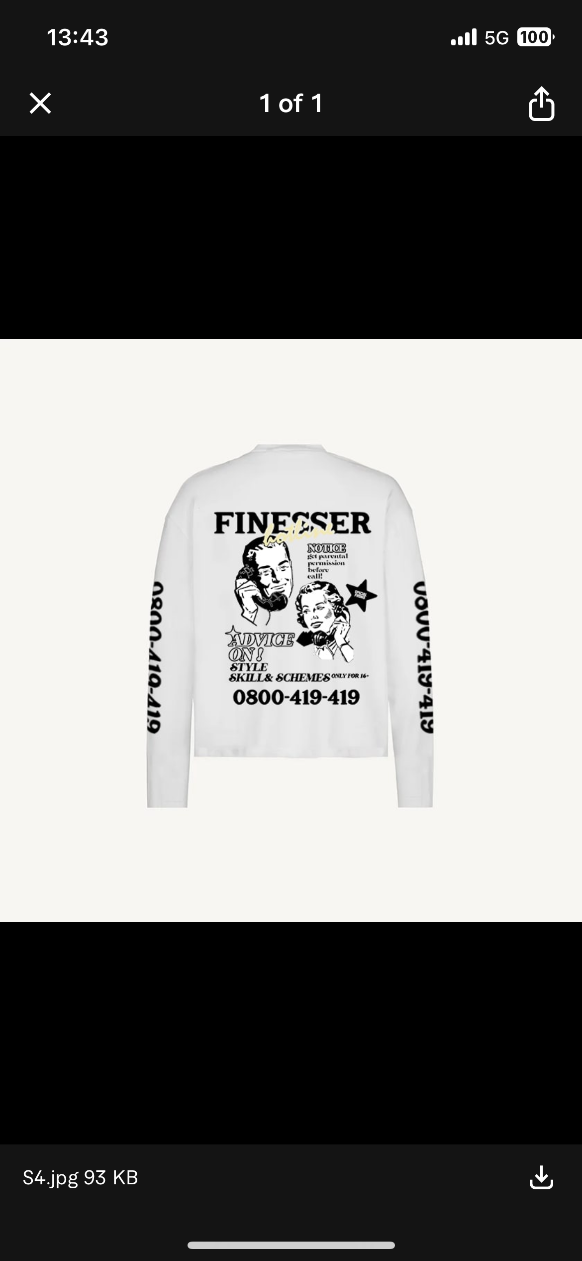 FINESSER HOTLINE “TRANSCRIPT EXTENDED” LONG SLEEVE T-SHIRT