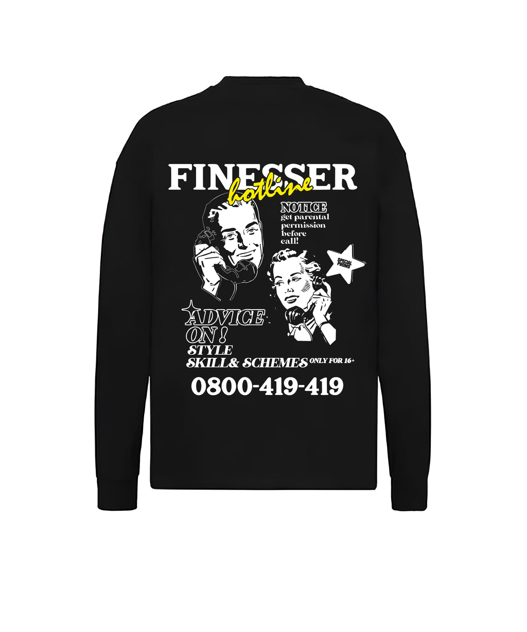 FINESSER HOTLINE “TRANSCRIPT EXTENDED” LONG SLEEVE T-SHIRT