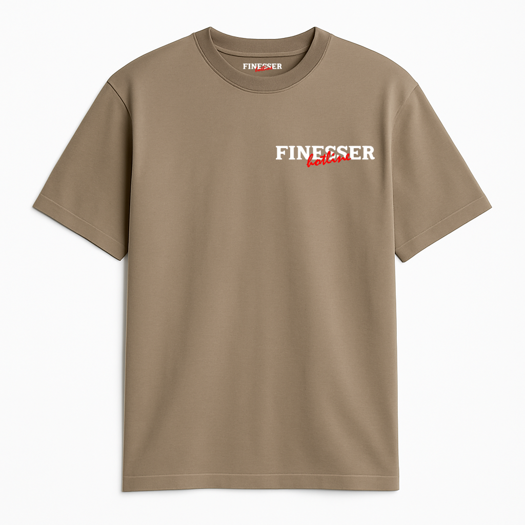 FINESSER HOTLINE MOCHA BROWN TRANSCRIPT OVERSIZED TEE
