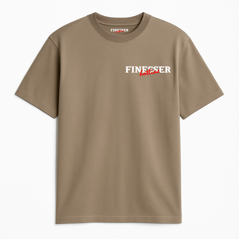 FINESSER HOTLINE MOCHA BROWN TRANSCRIPT OVERSIZED TEE