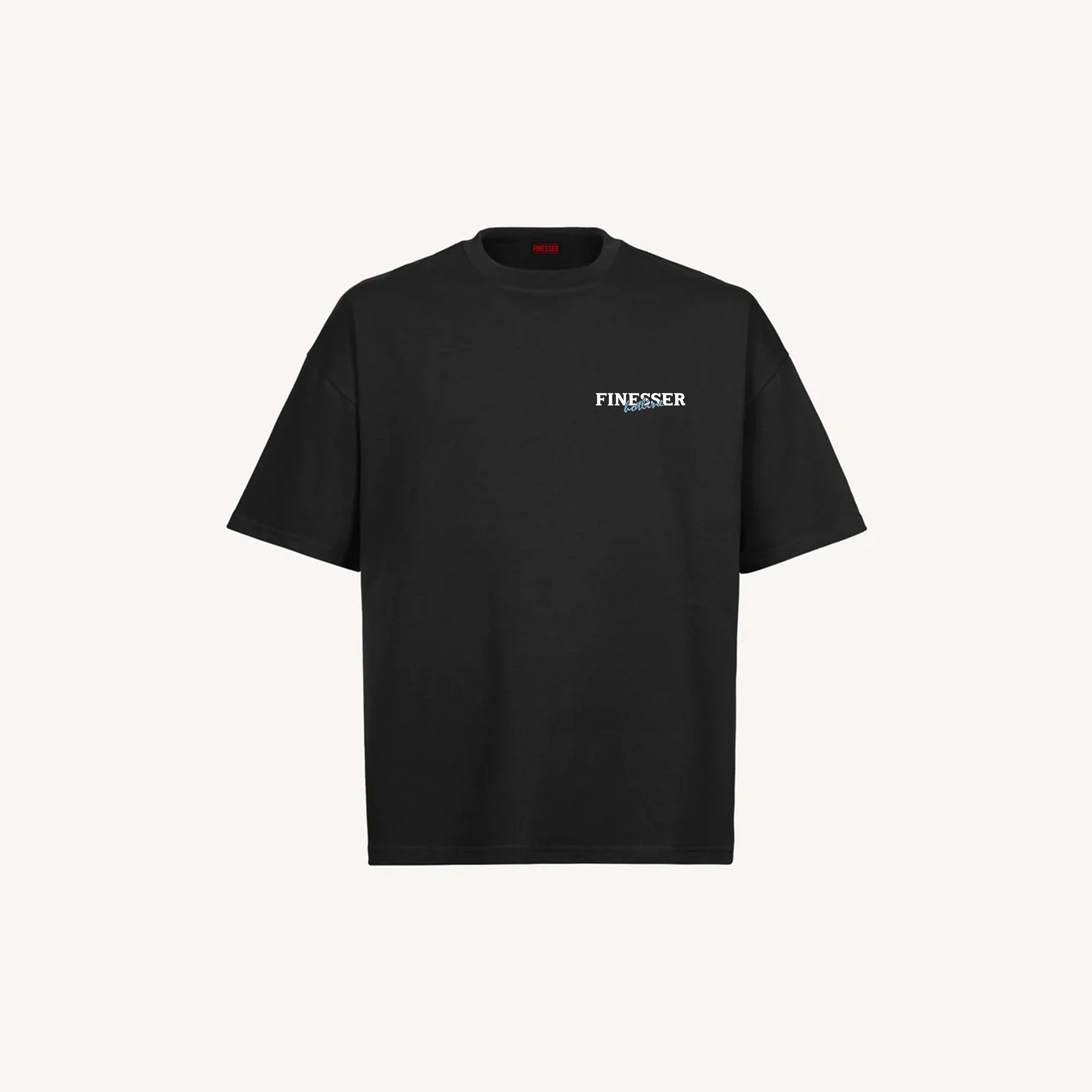 Black Finesser Hotline “Transcript” Oversized Boxy Tee