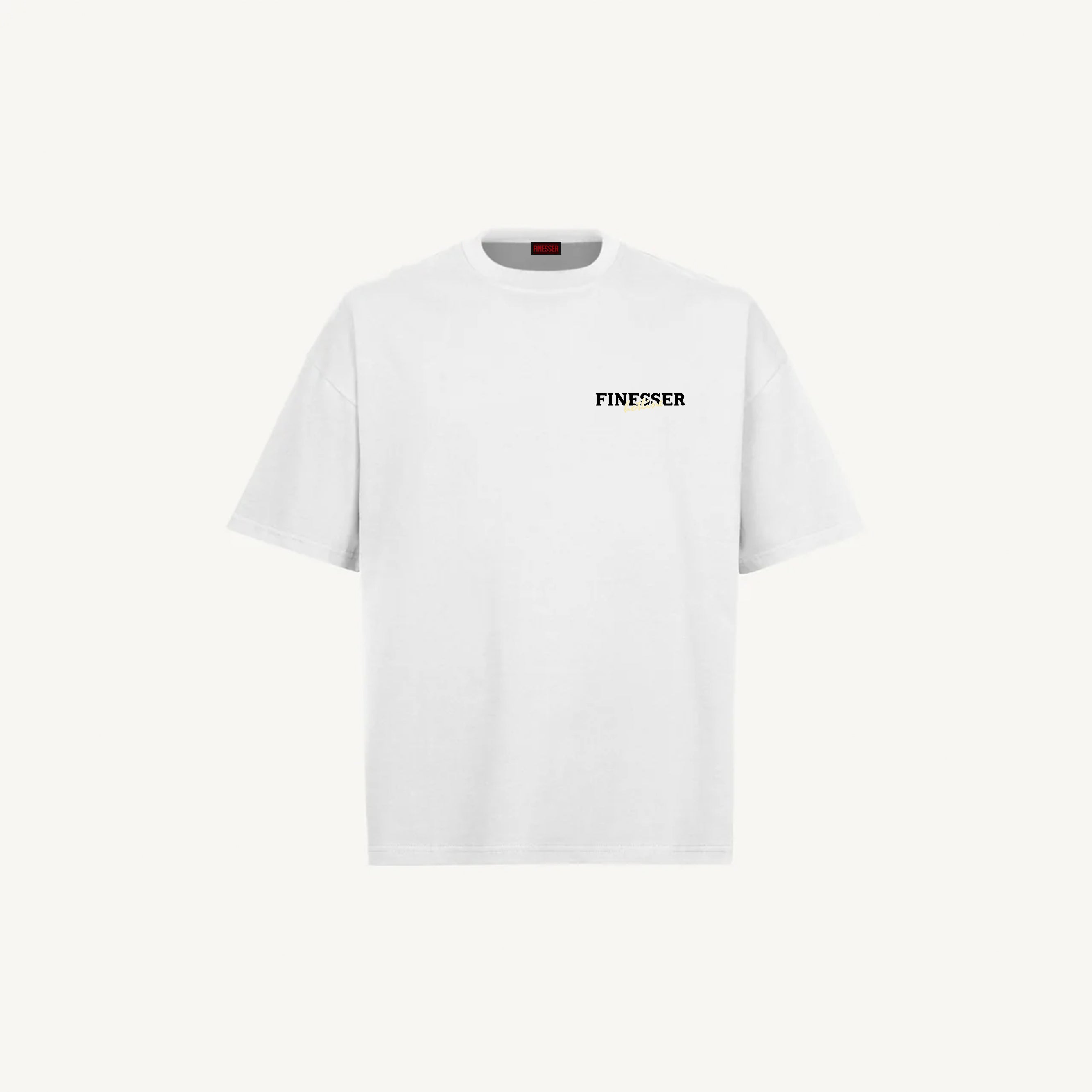 White Finesser Hotline “Transcript” Oversized Boxy Tee