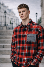 Finesser Flannel Rhinestone shirt Red