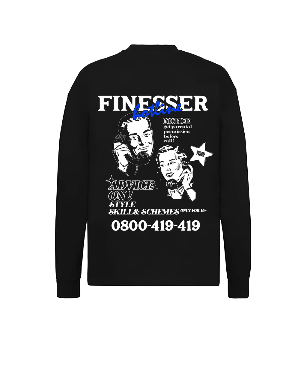 FINESSER HOTLINE “TRANSCRIPT EXTENDED” LONG SLEEVE T-SHIRT
