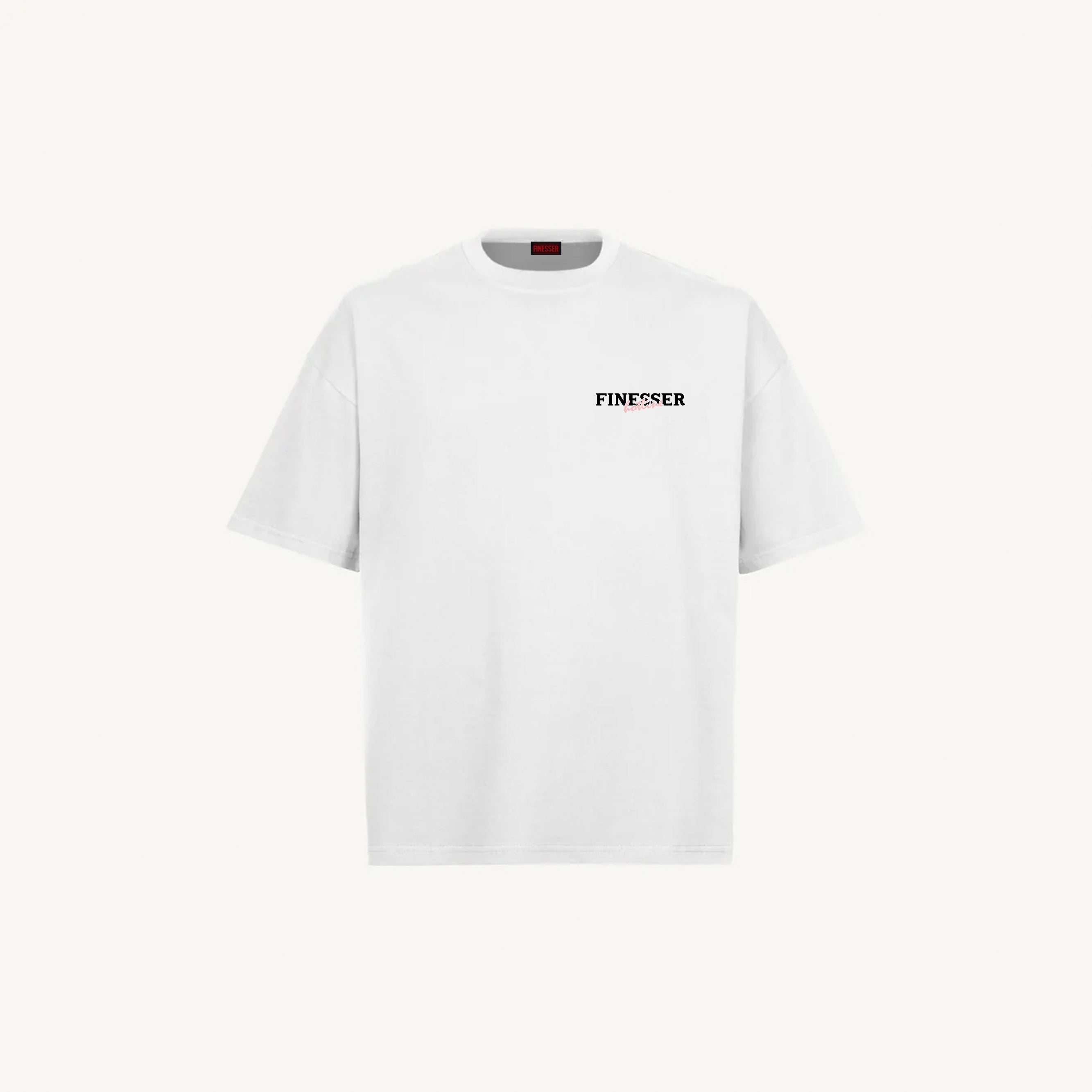White Finesser Hotline “Transcript” Oversized Boxy Tee