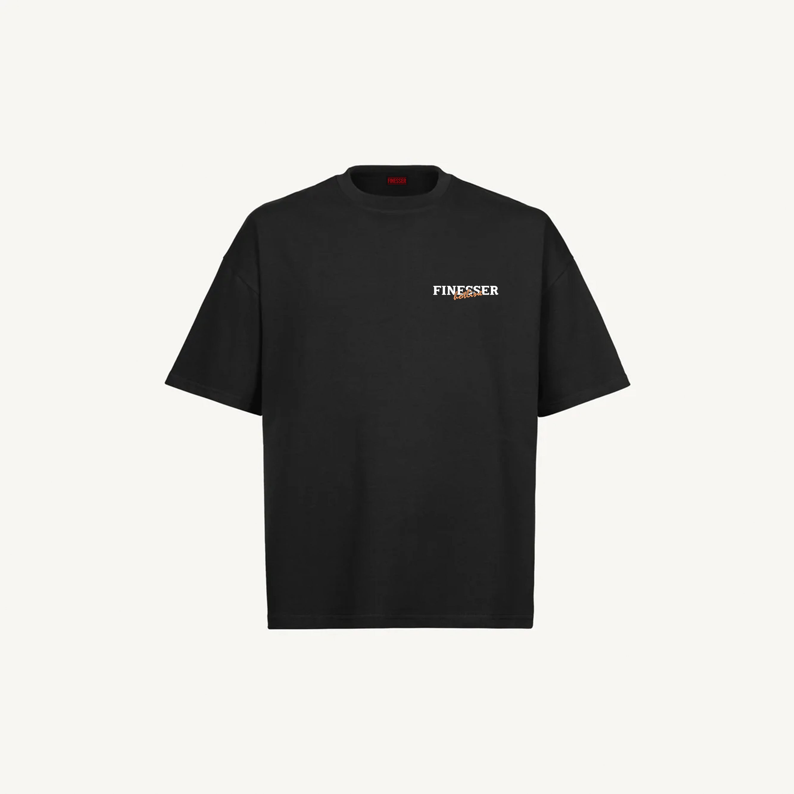Black Finesser Hotline “Transcript” Oversized Boxy Tee