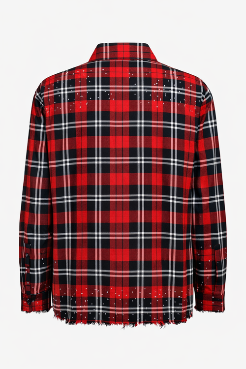 Finesser Flannel Rhinestone shirt Red