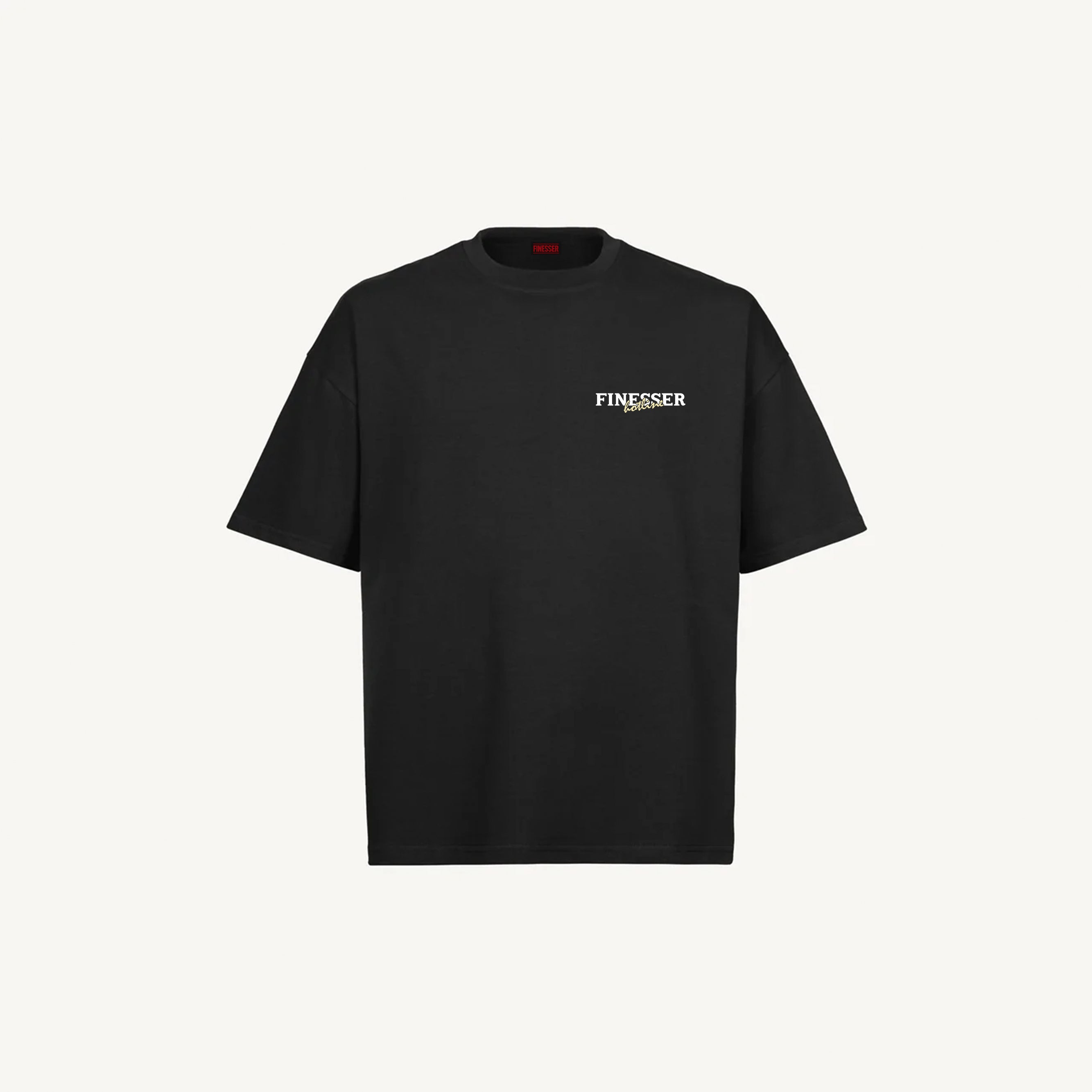 Black Finesser Hotline “Transcript” Oversized Boxy Tee