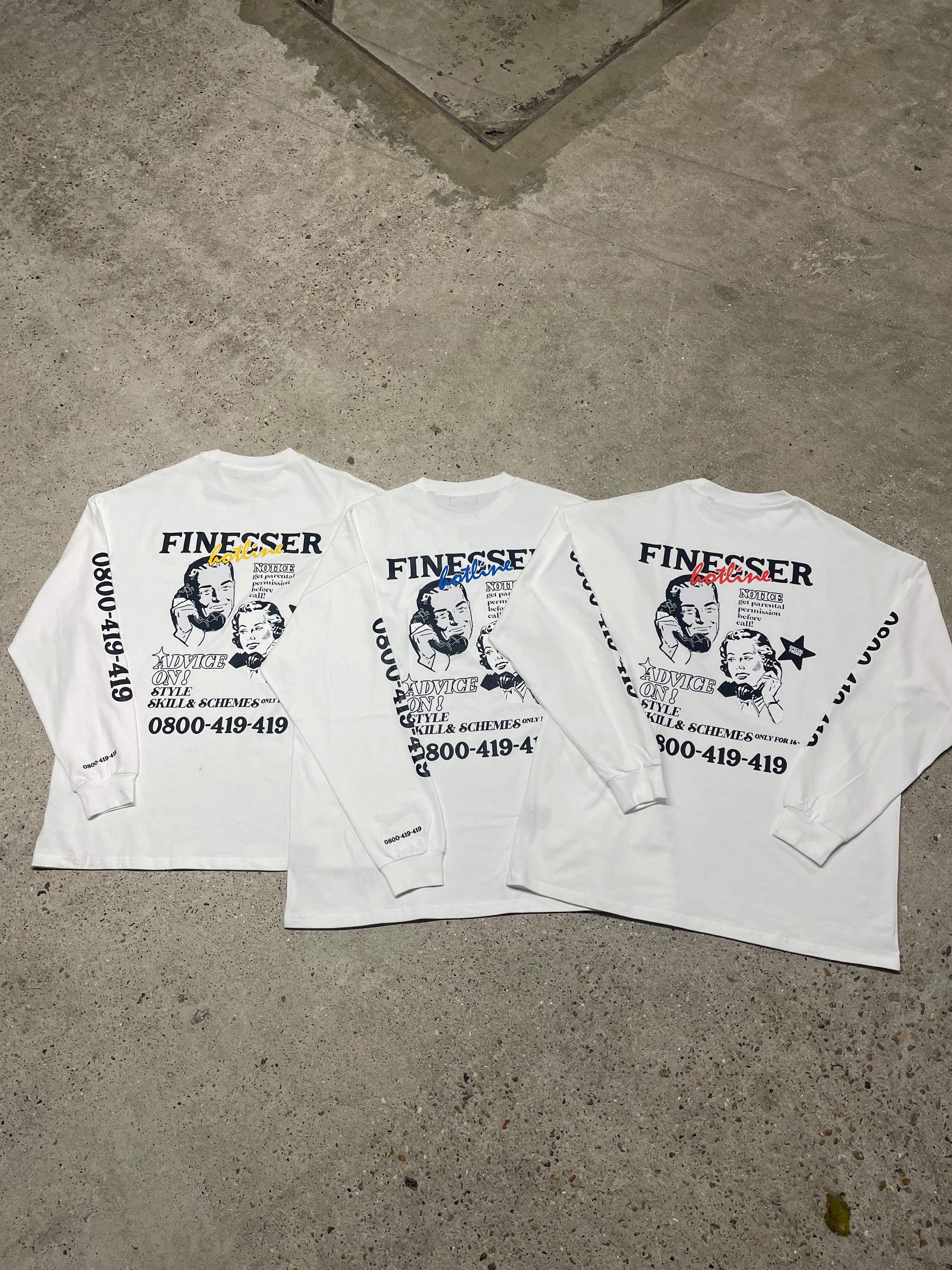FINESSER HOTLINE “TRANSCRIPT EXTENDED” LONG SLEEVE T-SHIRT
