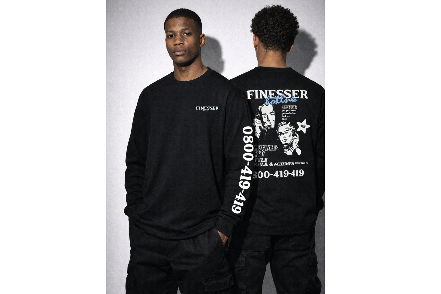FINESSER HOTLINE “EXTENDED TRANSCRIPT LONG SLEEVE TEE